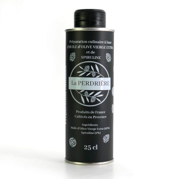 Huile d'olive aromatisée à la spiruline - La Perdrière